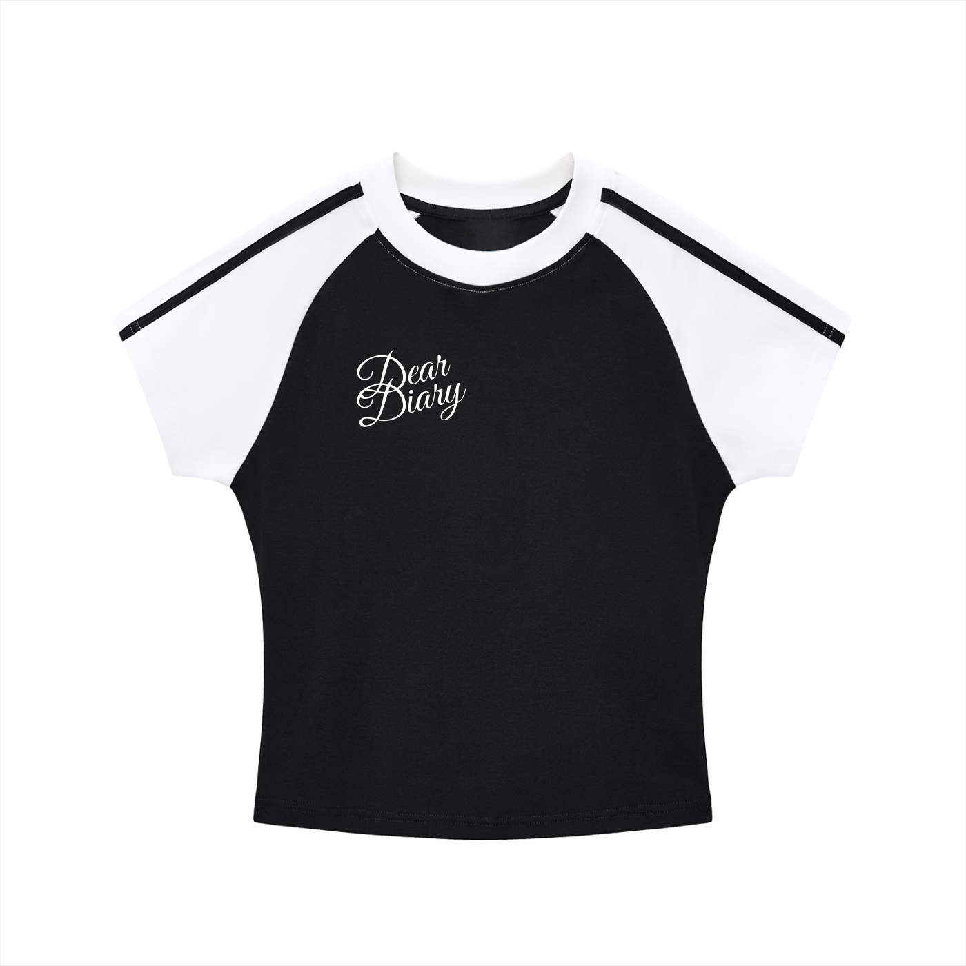 Contrast Stripes Bodycon Raglan  Sleeve T-Shirt